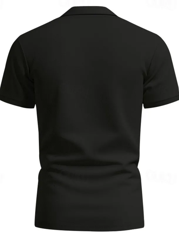 Men's Golf Shirt Golf Polos Shirts Work Casual Lapel Short Sleeve Basic Modern Plain Buttons Spring & Summer Regular Fit Black White Yellow Red Navy Blue Royal Blue Golf Shirt