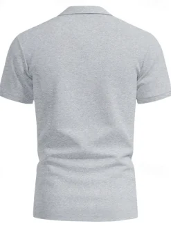 Men's Golf Shirt Golf Polos Shirts Work Casual Lapel Short Sleeve Basic Modern Plain Buttons Spring & Summer Regular Fit Black White Yellow Red Navy Blue Royal Blue Golf Shirt