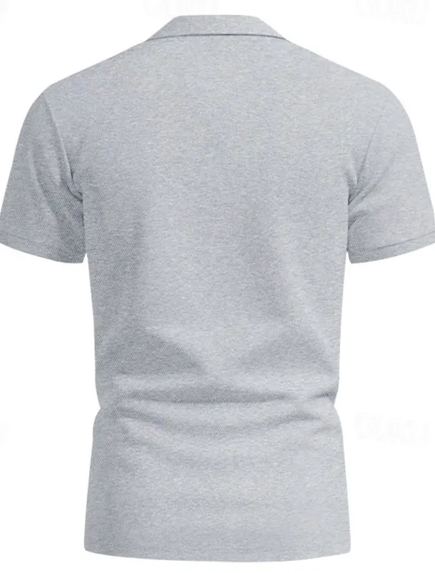 Men's Golf Shirt Golf Polos Shirts Work Casual Lapel Short Sleeve Basic Modern Plain Buttons Spring & Summer Regular Fit Black White Yellow Red Navy Blue Royal Blue Golf Shirt