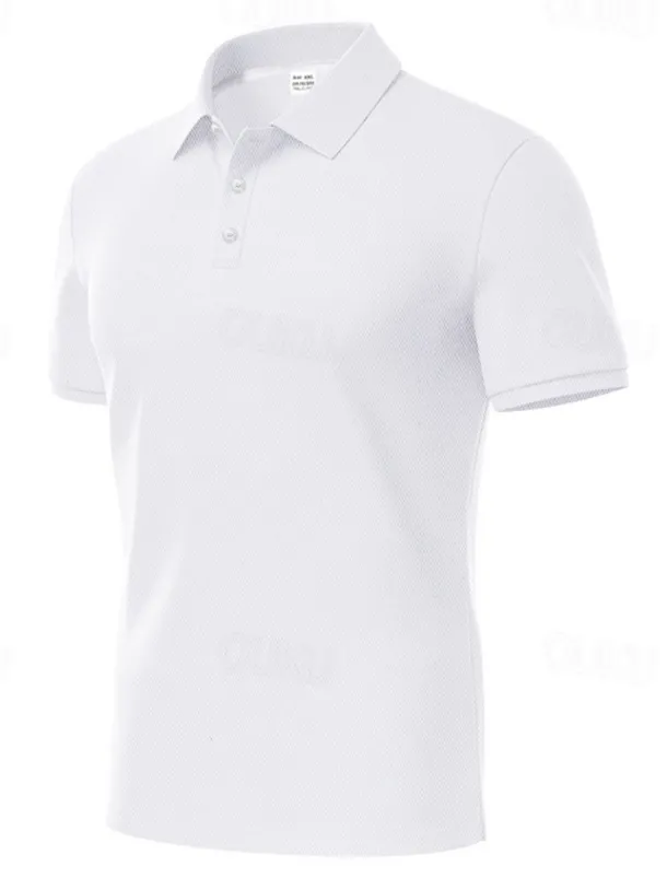 Men's Golf Shirt Golf Polos Shirts Work Casual Lapel Short Sleeve Basic Modern Plain Buttons Spring & Summer Regular Fit Black White Yellow Red Navy Blue Royal Blue Golf Shirt