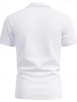 Men's Golf Shirt Golf Polos Shirts Work Casual Lapel Short Sleeve Basic Modern Plain Buttons Spring & Summer Regular Fit Black White Yellow Red Navy Blue Royal Blue Golf Shirt