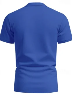 Men's Golf Shirt Golf Polos Shirts Work Casual Lapel Short Sleeve Basic Modern Plain Buttons Spring & Summer Regular Fit Black White Yellow Red Navy Blue Royal Blue Golf Shirt