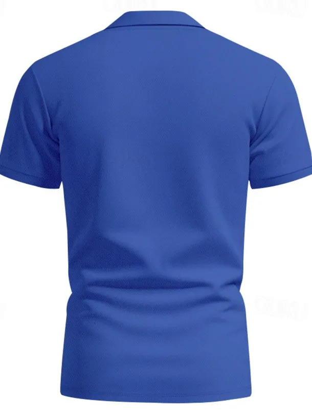 Men's Golf Shirt Golf Polos Shirts Work Casual Lapel Short Sleeve Basic Modern Plain Buttons Spring & Summer Regular Fit Black White Yellow Red Navy Blue Royal Blue Golf Shirt