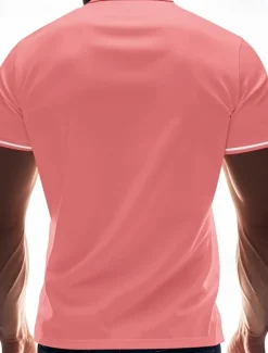 Men's Golf Shirt Golf Polos Shirts Work Casual Lapel Short Sleeve Basic Modern Plain Patchwork Buttons Summer Regular Fit Black White Pink Red Navy Blue Emerald Green Golf Shirt