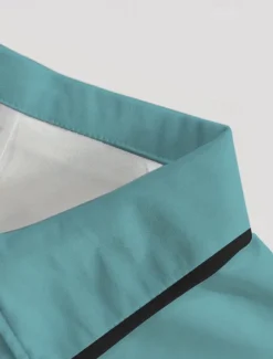 Men's Golf Shirt Golf Polos Shirts Work Casual Lapel Short Sleeve Basic Modern Flamingo Buttons Summer Spring Regular Fit Lake blue Wine Dark Red Pink Dark Pink Blue Golf Shirt