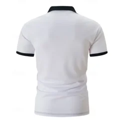 Men's Golf Shirt Golf Polos Shirts Work Casual Lapel Short Sleeve Basic Modern Striped Buttons Summer Regular Fit White Pink Red Royal Blue Green Khaki Golf Shirt