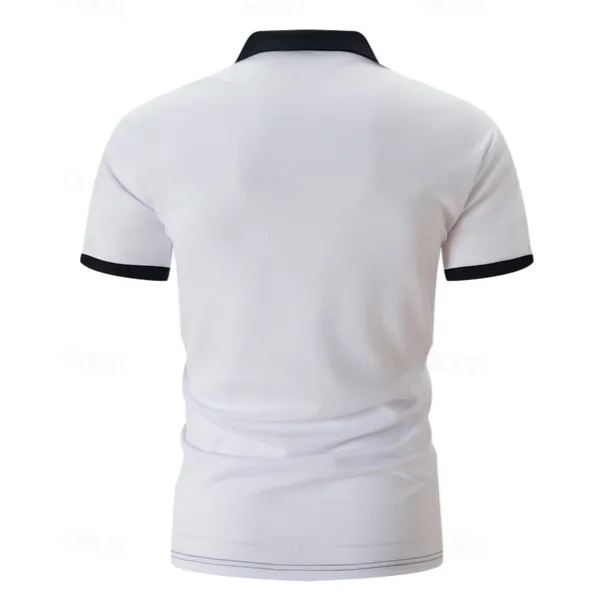 Men's Golf Shirt Golf Polos Shirts Work Casual Lapel Short Sleeve Basic Modern Striped Buttons Summer Regular Fit White Pink Red Royal Blue Green Khaki Golf Shirt