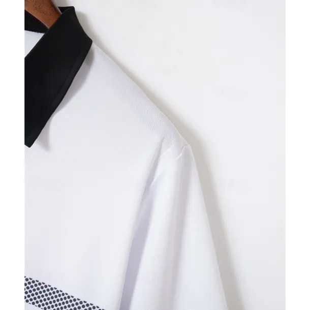 Men's Golf Shirt Golf Polos Shirts Work Casual Lapel Short Sleeve Basic Modern Striped Buttons Summer Regular Fit White Pink Red Royal Blue Green Khaki Golf Shirt