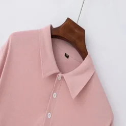 Men's Golf Shirt Golf Polo Work Casual Lapel Long Sleeve Basic Modern Plain Button Spring & Fall Regular Fit Wine Black White Pink Navy Blue Green Golf Shirt