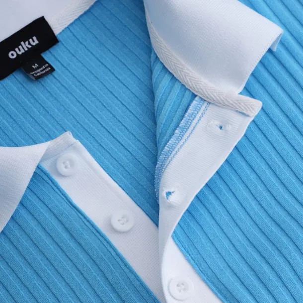 Men's Golf Shirt Knit Polo Work Casual Ribbed Polo Collar Classic Short Sleeve Basic Modern Color Block Ribbed Spring & Summer Regular Fit White Yellow Blue Green Gray Golf Shirt