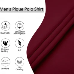 Men's Golf Shirt Pique Polo Shirt Business Casual Turndown Long Sleeve Fashion Basic Solid Color Color Block Patchwork Button Spring & Fall Regular Fit Black White Burgundy Navy Blue Orange Golf