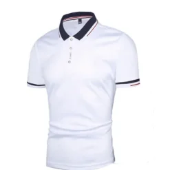 Men's Golf Shirt Polo Outdoor Daily Polo Collar Ribbed Polo Collar Short Sleeve Casual Solid Color Button Front Summer Spring & Fall Regular Fit Black White Red Navy Blue Blue Orange Golf Shirt