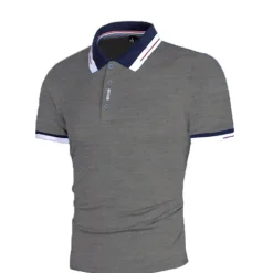 Men's Golf Shirt Polo Outdoor Daily Polo Collar Ribbed Polo Collar Short Sleeve Casual Solid Color Button Front Summer Spring & Fall Regular Fit Black White Red Navy Blue Blue Orange Golf Shirt