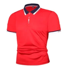 Men's Golf Shirt Polo Outdoor Daily Polo Collar Ribbed Polo Collar Short Sleeve Casual Solid Color Button Front Summer Spring & Fall Regular Fit Black White Red Navy Blue Blue Orange Golf Shirt