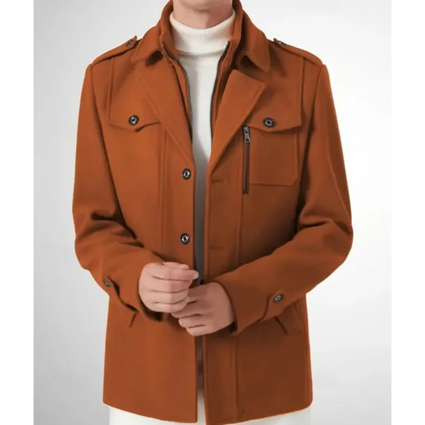 Men's Gothic Winter Jacket Peacoat Vacation Daily Fall & Winter Polyester Thermal Warm Wearable Outerwear Clothing Apparel Fashion Classic Plain Pocket Lapel Single Breasted