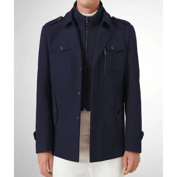 Men's Gothic Winter Jacket Peacoat Vacation Daily Fall & Winter Polyester Thermal Warm Wearable Outerwear Clothing Apparel Fashion Classic Plain Pocket Lapel Single Breasted