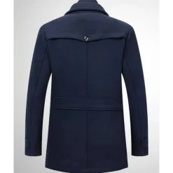 Men's Gothic Winter Jacket Peacoat Vacation Daily Fall & Winter Polyester Thermal Warm Wearable Outerwear Clothing Apparel Fashion Classic Plain Pocket Lapel Single Breasted