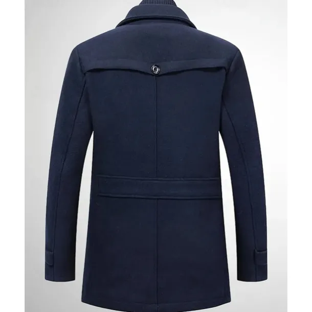 Men's Gothic Winter Jacket Peacoat Vacation Daily Fall & Winter Polyester Thermal Warm Wearable Outerwear Clothing Apparel Fashion Classic Plain Pocket Lapel Single Breasted