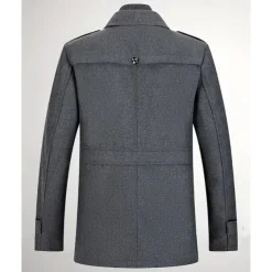 Men's Gothic Winter Jacket Peacoat Vacation Daily Fall & Winter Polyester Thermal Warm Wearable Outerwear Clothing Apparel Fashion Classic Plain Pocket Lapel Single Breasted