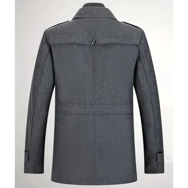 Men's Gothic Winter Jacket Peacoat Vacation Daily Fall & Winter Polyester Thermal Warm Wearable Outerwear Clothing Apparel Fashion Classic Plain Pocket Lapel Single Breasted