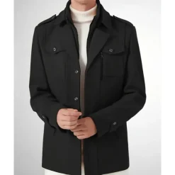 Men's Gothic Winter Jacket Peacoat Vacation Daily Fall & Winter Polyester Thermal Warm Wearable Outerwear Clothing Apparel Fashion Classic Plain Pocket Lapel Single Breasted