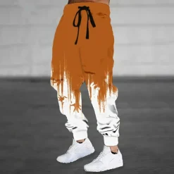 Men's Gradient Dripping Ink Sweatpants Joggers Trousers Mid Waist Drawstring Elastic Waist Casual Jogging Streetwear Workout Athletic Sweatpants with Pockets Spring Fall 3D Print Black Red Purple