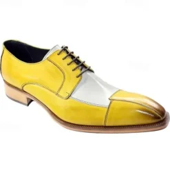 Men's Gradient Faux Leather Oxford Shoes – Hand-Painted Design, Lace-Up Formal Dress Shoes, Perfect for Special Occasions