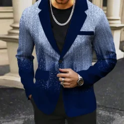 Men's Gradient Long Sleeve Turndown Business Abstract Casual Work Wear to work Going out Buttons Print Multi Pocket