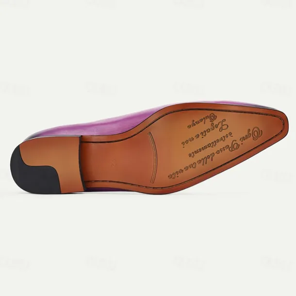 Men's Gradient Purple Oxford Shoes - Premium Cowhide Formal Dress Shoes for Business & Special Occasions