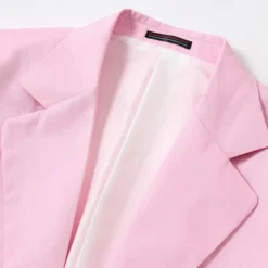Men's Graduation Blazer Business Cocktail Party Wedding Party Fashion Casual Spring & Fall Polyester Linen Plain Pocket Buttons Comfortable Single Breasted One-button Blazer Light Pink Yellow Pink