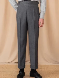 Men's Graduation Dress Pants Trousers Chinos Buttons Pocket Plain Comfort Formal Party Work Fashion Classic Style Black Brown Micro-elastic