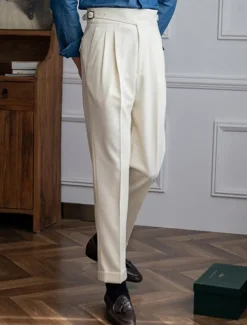 Men's Graduation Dress Pants Trousers Chinos Pocket Solid Color Comfort Formal Party Work Fashion Classic Style Black Khaki Micro-elastic