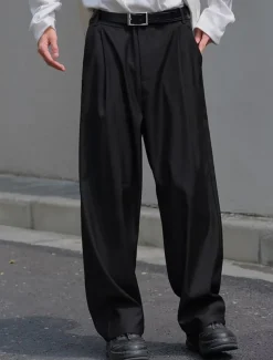 Men's Graduation Dress Pants Trousers Chinos Buttons Pocket Plaid Comfort Formal Party Work Fashion Classic Style Black Brown Micro-elastic