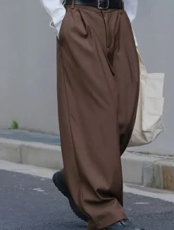 Men's Graduation Dress Pants Trousers Chinos Buttons Pocket Plaid Comfort Formal Party Work Fashion Classic Style Black Brown Micro-elastic