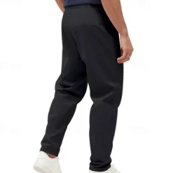 Men's Graduation Trousers Casual Pants Pocket Drawstring Elastic Waist Plain Comfort Sports Outdoor Daily Fashion Casual Black White Micro-elastic