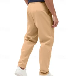 Men's Graduation Trousers Casual Pants Pocket Drawstring Elastic Waist Plain Comfort Sports Outdoor Daily Fashion Casual Black White Micro-elastic