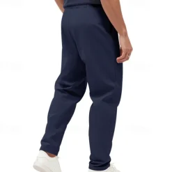 Men's Graduation Trousers Casual Pants Pocket Drawstring Elastic Waist Plain Comfort Sports Outdoor Daily Fashion Casual Black White Micro-elastic