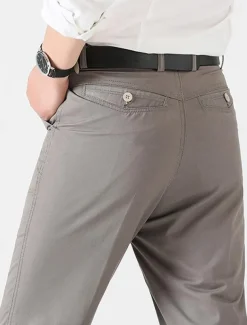 Men's Graduation Trousers Chinos Chino Pants Pocket Plain Comfort Breathable Outdoor Daily Going out Fashion Casual Black Khaki