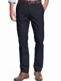 Men's Graduation Trousers Chinos Chino Pants Pocket Plain Comfort Breathable Outdoor Daily Going out Fashion Casual Black Khaki