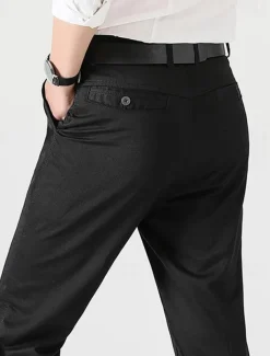 Men's Graduation Trousers Chinos Chino Pants Pocket Plain Comfort Breathable Outdoor Daily Going out Fashion Casual Black Khaki