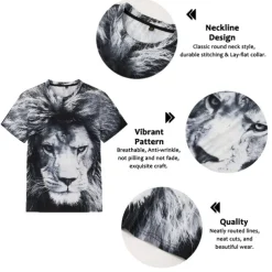 Men's Graphic Animal Lion T Shirt Short Sleeve T shirt 3D Print Crew Neck Shirt Vintage Fashion Designer Outdoor Daily Sports Dark Brown Black Yellow Spring & Summer Clothing Apparel S M L XL 2XL 3XL