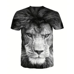 Men's Graphic Animal Lion T Shirt Short Sleeve T shirt 3D Print Crew Neck Shirt Vintage Fashion Designer Outdoor Daily Sports Dark Brown Black Yellow Spring & Summer Clothing Apparel S M L XL 2XL 3XL