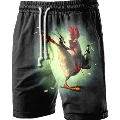 Men's Graphic Animal Turkey Shorts Summer Shorts Beach Shorts Mid Waist Streetwear Hawaiian Designer Casual Daily Holiday Drawstring Elastic Waist 3D Print Designer Clothing Apparel