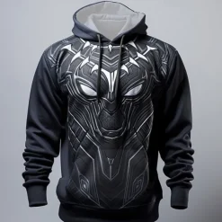 Men's Graphic Armor Hoodie Hoodies Sweatshirt Fashion Daily Long Sleeve Hooded Vacation Sports Outdoor Holiday Black Dark Gray Print Front Pocket Spring & Fall Designer