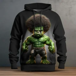 Men's Graphic Cartoon Hoodie Hoodies Sweatshirt Fashion Daily Long Sleeve Hooded Vacation Sports Outdoor Holiday Black Navy Blue Print Front Pocket Spring & Fall Designer