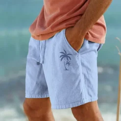 Men's Graphic Coconut Tree Shorts Summer Shorts Beach Shorts Mid Waist Streetwear Hawaiian Designer Casual Daily Holiday Drawstring Elastic Waist 3D Print Designer Clothing Apparel