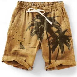 Men's Graphic Coconut Tree Summer Shorts Beach Shorts Mid Waist Streetwear Hawaiian Designer Casual Daily Holiday Elastic Waist Drawstring Designer Clothing Apparel