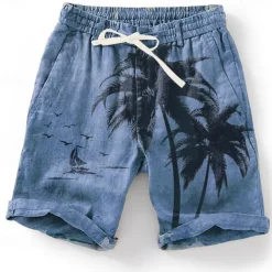 Men's Graphic Coconut Tree Summer Shorts Beach Shorts Mid Waist Streetwear Hawaiian Designer Casual Daily Holiday Elastic Waist Drawstring Designer Clothing Apparel
