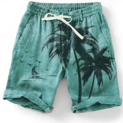 Men's Graphic Coconut Tree Summer Shorts Beach Shorts Mid Waist Streetwear Hawaiian Designer Casual Daily Holiday Elastic Waist Drawstring Designer Clothing Apparel