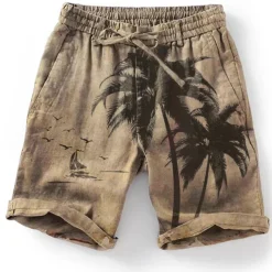Men's Graphic Coconut Tree Summer Shorts Beach Shorts Mid Waist Streetwear Hawaiian Designer Casual Daily Holiday Elastic Waist Drawstring Designer Clothing Apparel